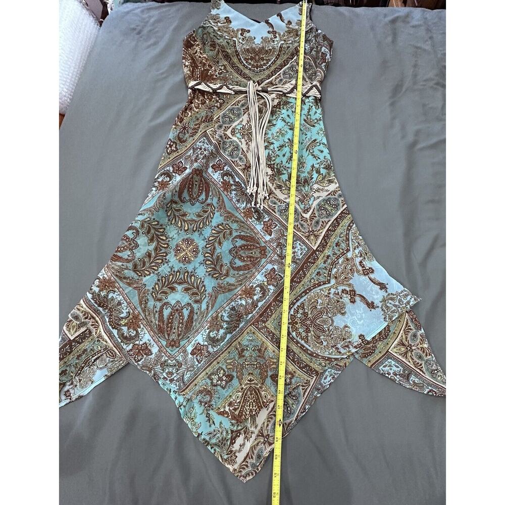 Kari New York Lined Hankerchief Hem Dress Paisley Print /Belted Size 10 - Picture 16 of 16
